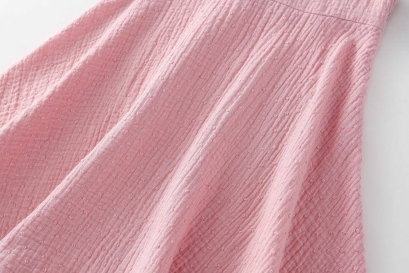 AM1686夏季娃娃領刺繡甜美無袖公主裙2024.03.29