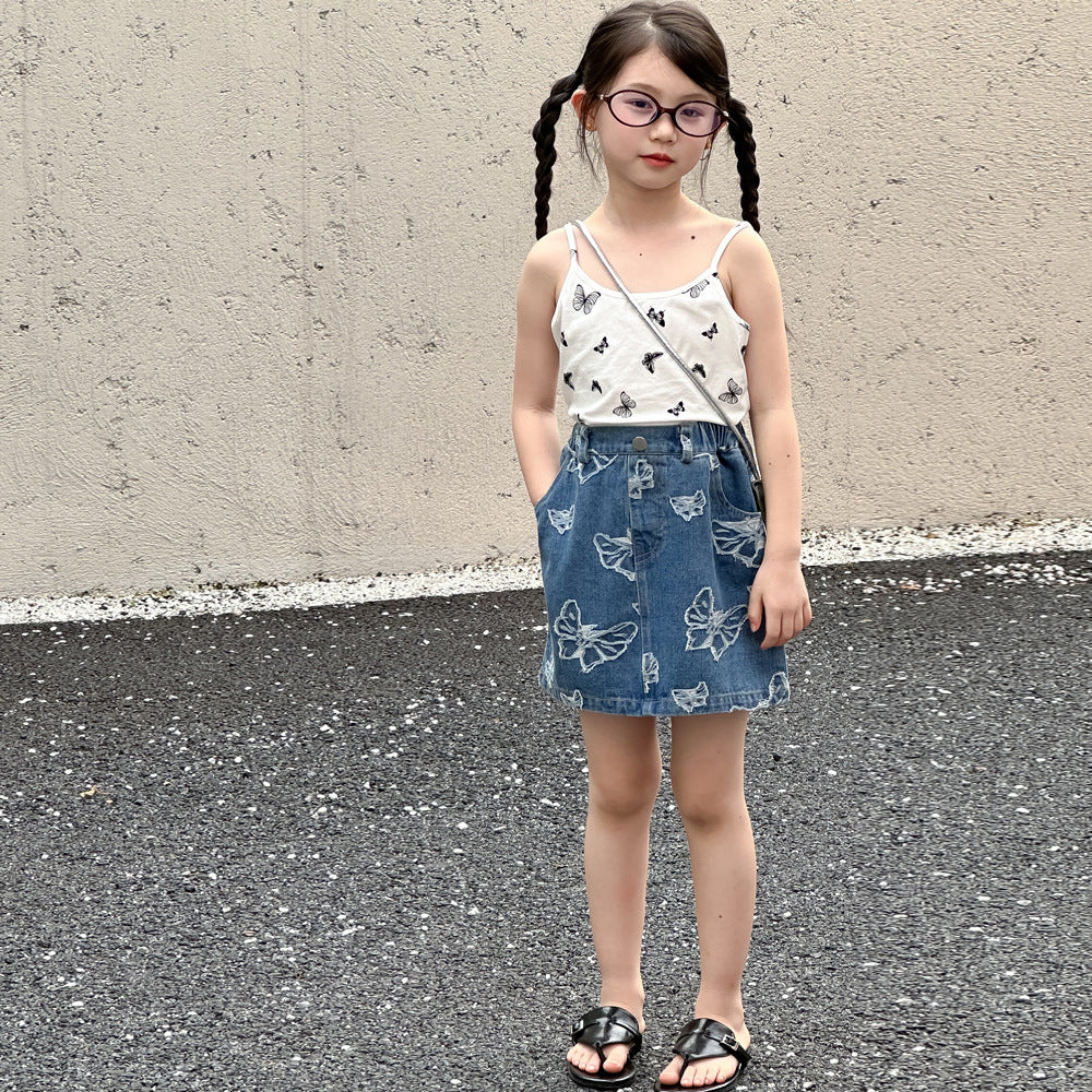CJ4750夏季女童蝴蝶印花吊帶2024.06.11