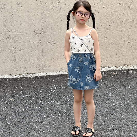 CJ4750夏季女童蝴蝶印花吊帶2024.06.11