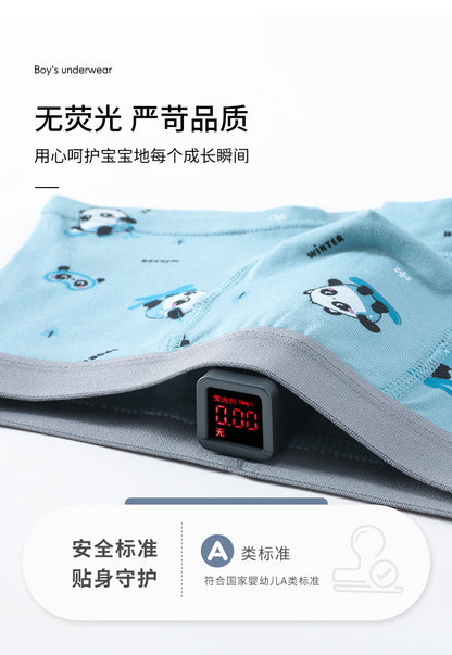 AK4149卡通猫熊透氣彈力棉平角兒童內褲2024.07.30