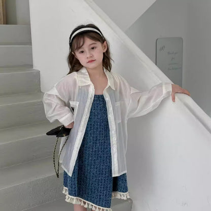 CA4871夏季女童愛心刺繡口袋防曬襯衫2024.04.09
