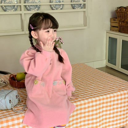 AD1307秋冬韓版羊羔絨連衣裙2023.12.08