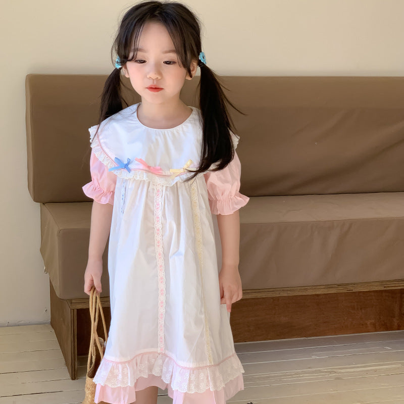 AM1680夏季洛麗塔花邊蝴蝶結連衣裙2024.03.29
