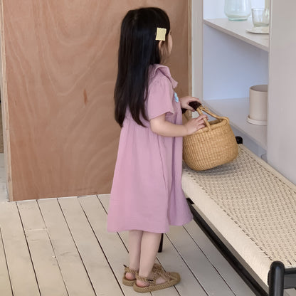 AM1676夏季韓版雙層水洗棉娃娃連衣裙2024.03.29