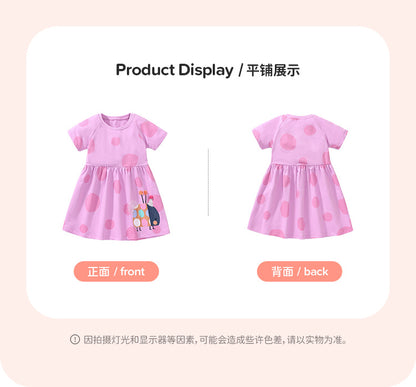 AM1862彩色瓢蟲貼布繡短袖純棉連衣裙2024.03.05