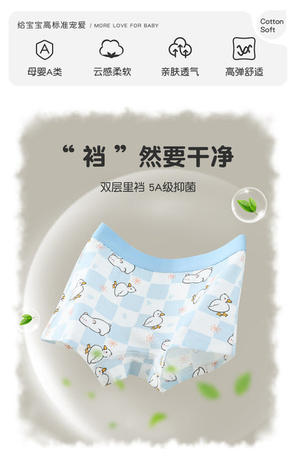 AK4023小鴨小熊卡通四角兒童內褲2024.07.30