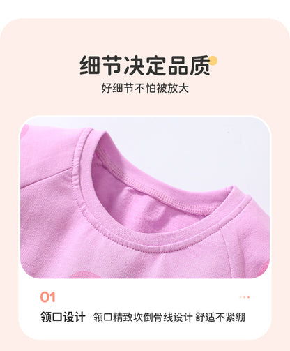 AM1862彩色瓢蟲貼布繡短袖純棉連衣裙2024.03.05