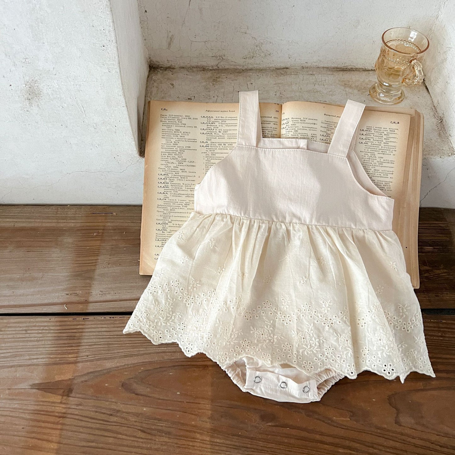 DK2403韓版刺繡花邊吊帶哈衣裙純棉百搭麵包褲2023.07.04