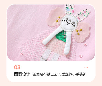 AM1801夏季可愛兔子短袖連衣裙2024.03.05