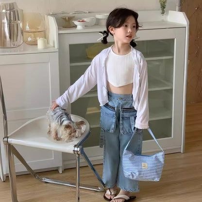 CJ4325夏季中大女童白色防曬外套2024.06.28