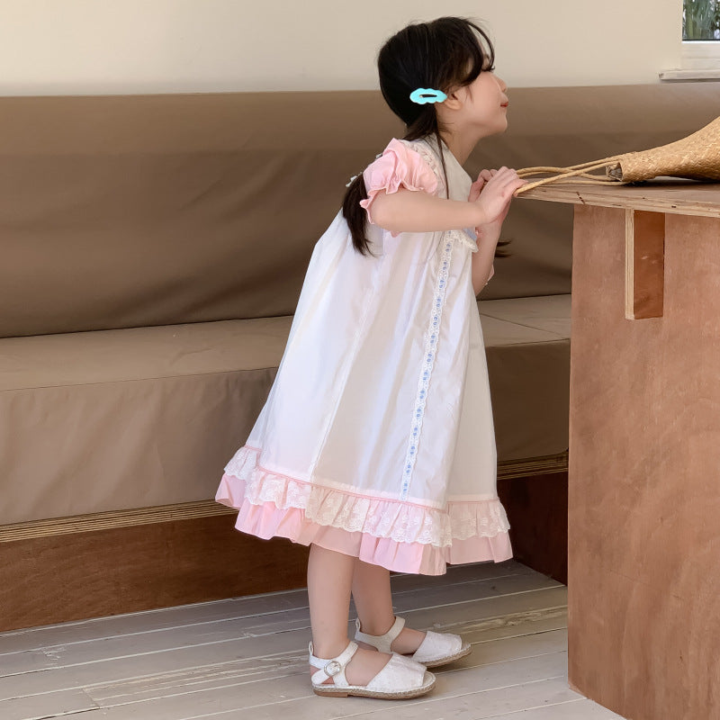 AM1680夏季洛麗塔花邊蝴蝶結連衣裙2024.03.29