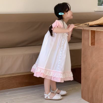 AM1680夏季洛麗塔花邊蝴蝶結連衣裙2024.03.29