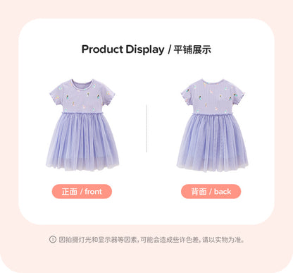 AM1840夏季女孩印花短袖連衣裙2024.03.05