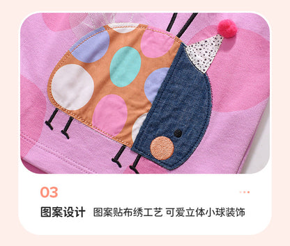 AM1862彩色瓢蟲貼布繡短袖純棉連衣裙2024.03.05