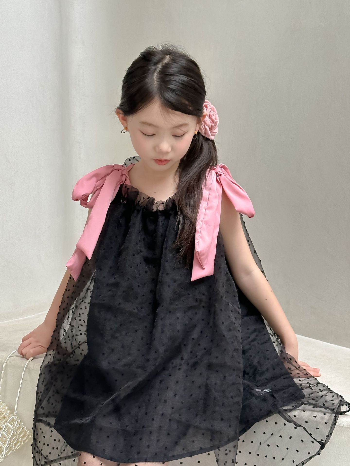 CJ4972夏季女童蝴蝶結吊帶連衣裙2024.06.11