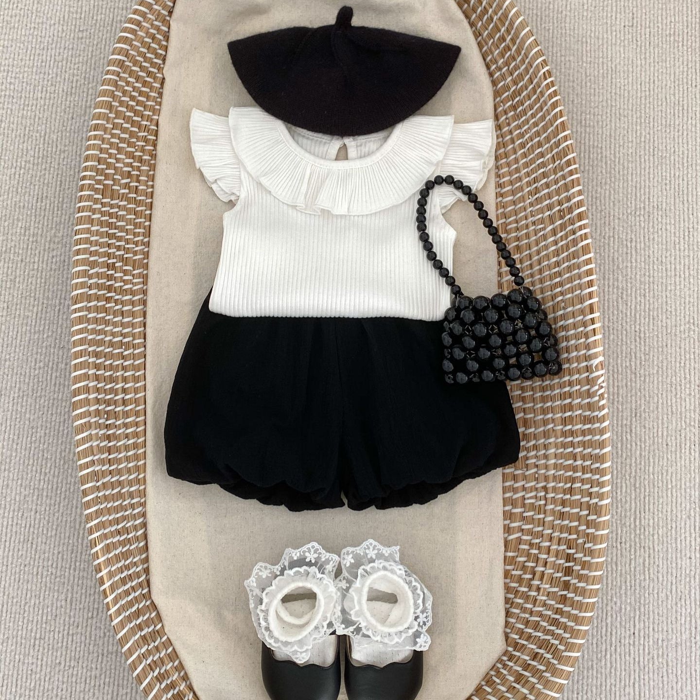 DA0111夏季女童百搭純色寬鬆泡泡燈籠短褲2024.04.12