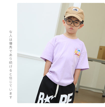 EM3353日系夏季彩色印花純棉短袖T恤2024.03.22