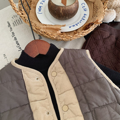 ED2329冬季韓版格子兩面穿棉服馬夾2023.12.22