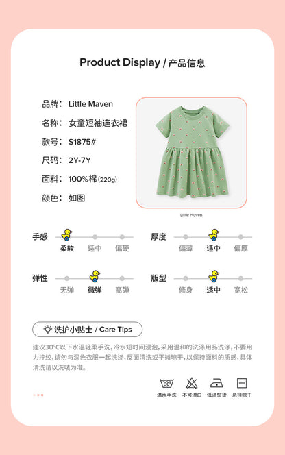 AM1875夏季彩虹短袖純棉連衣裙2024.03.05