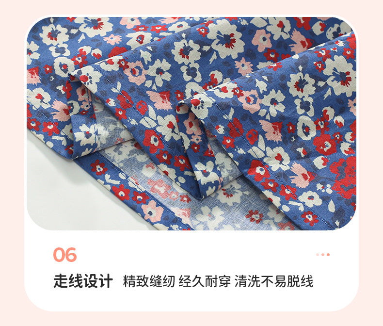AM1899翻領碎花純棉短袖連衣裙2024.03.05