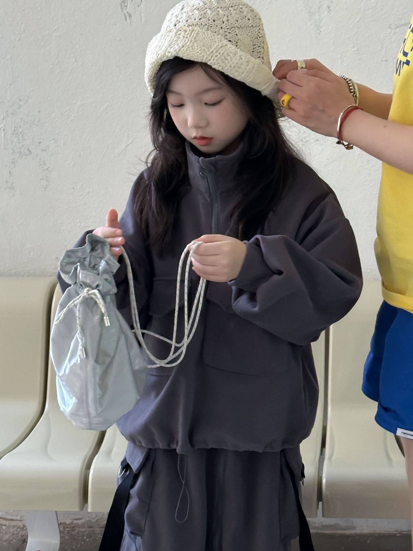 CA4657秋季女童設計感套頭衫衛衣長裙兩件套2024.08.06