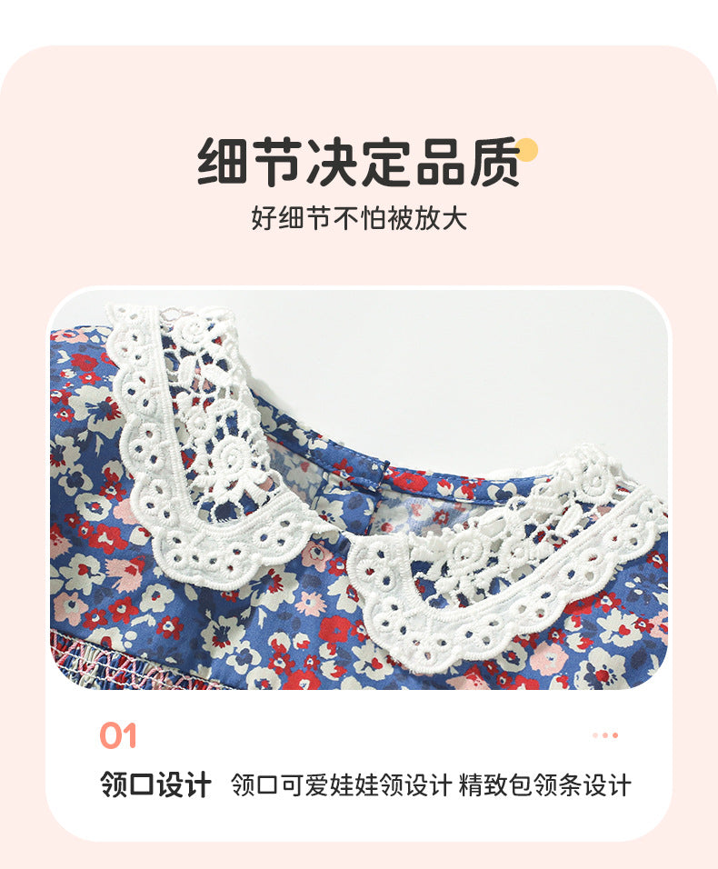 AM1899翻領碎花純棉短袖連衣裙2024.03.05