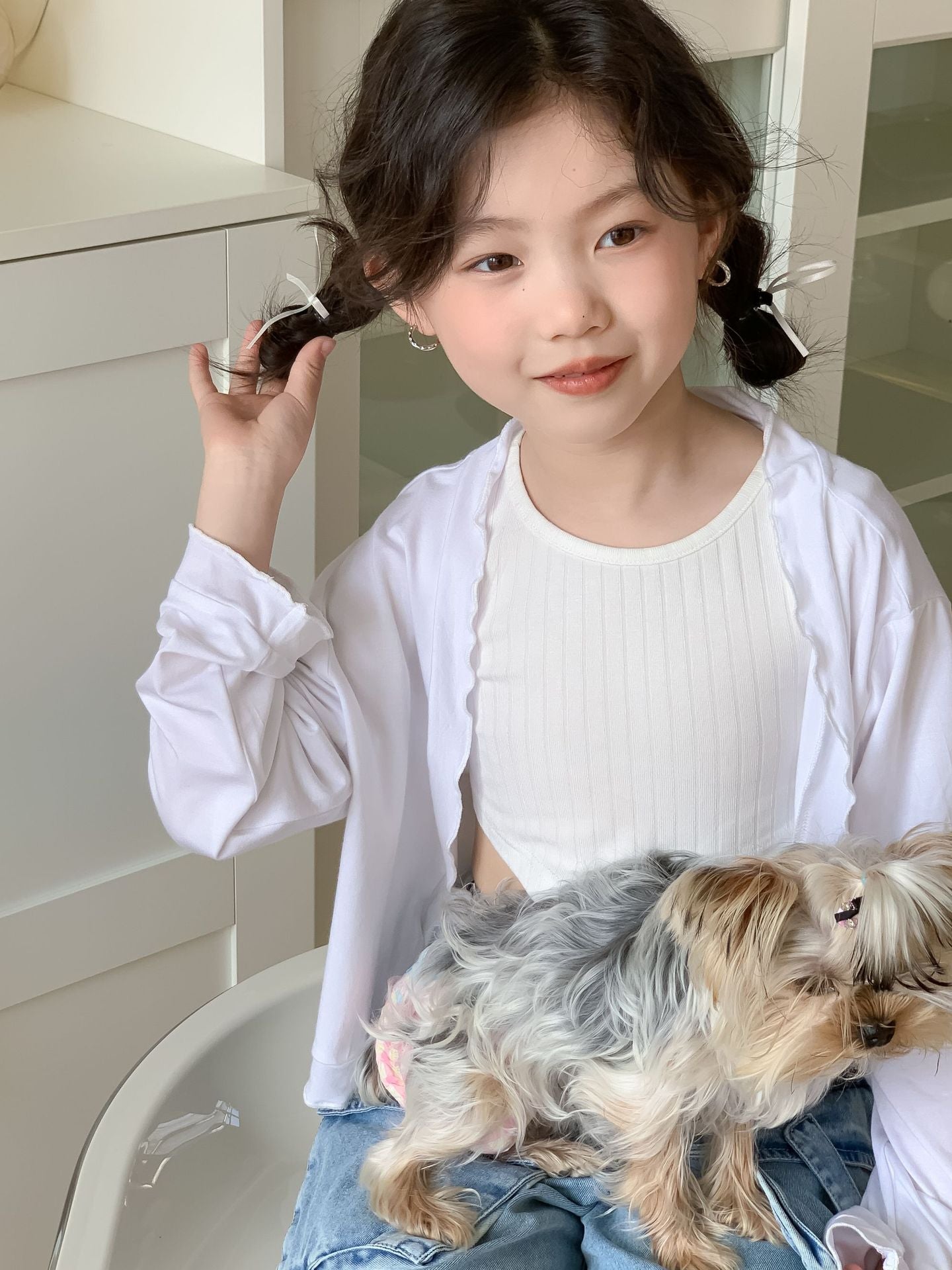 CJ4325夏季中大女童白色防曬外套2024.06.28