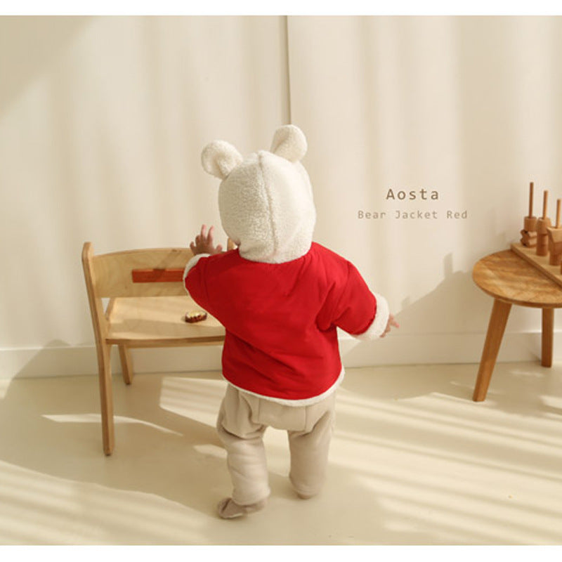 DD3127冬季小熊加厚羊羔絨兩穿拜年服2023.12.15