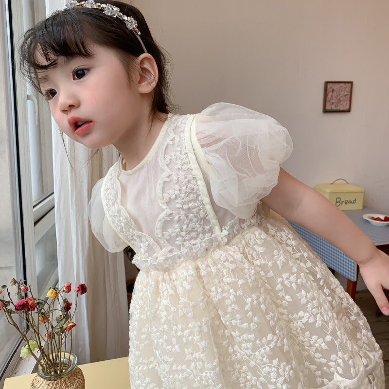 AA1399兒童連衣裙女童蕾絲公主紗裙2023.04.04