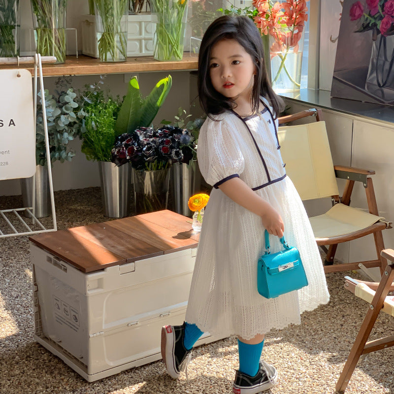 AA1153韓版童裝女孩夏季蕾絲鏤空長裙2023.04.18
