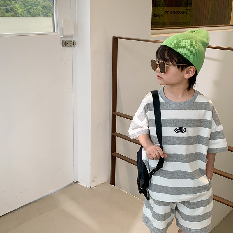 EA0075運動短褲幼儿園貼標兩件套2023.04.07