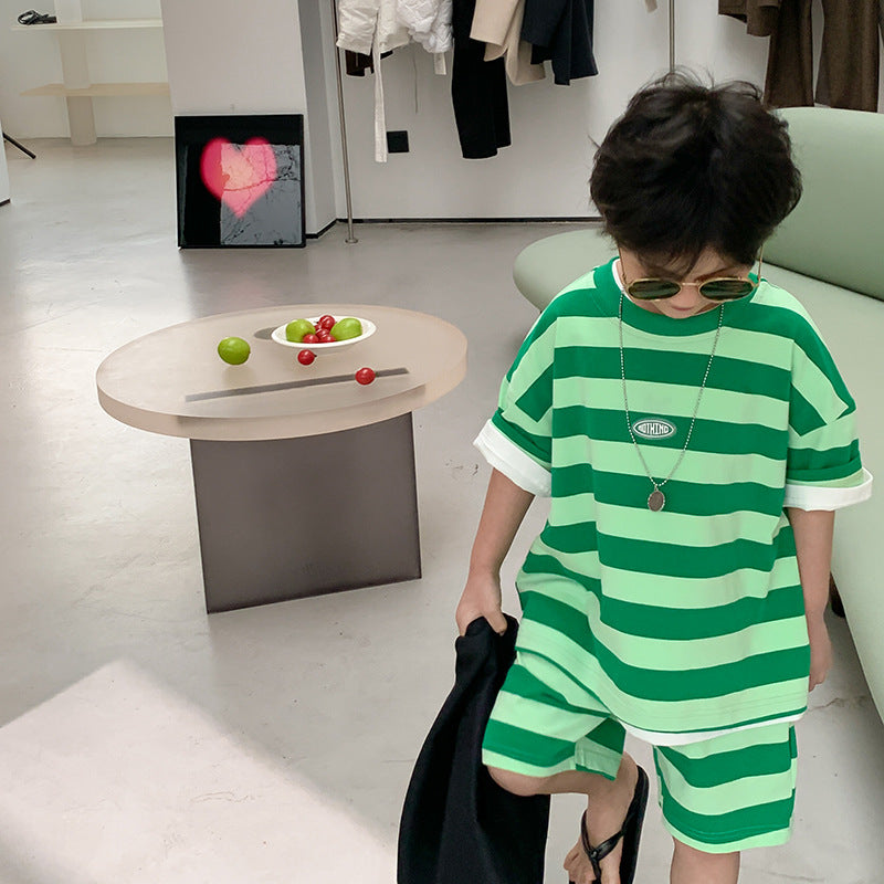 EA0075運動短褲幼儿園貼標兩件套2023.04.07