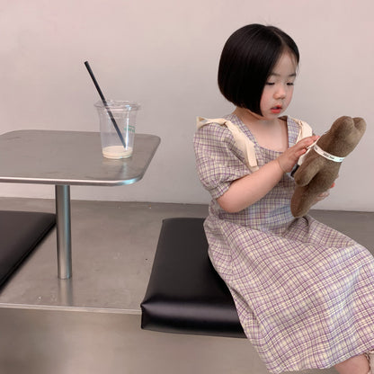 AA1108格子泡泡袖公主裙2023.04.14