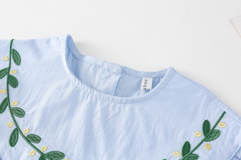 AA1454小清新刺繡蕾絲花邊公主裙2023.04.21