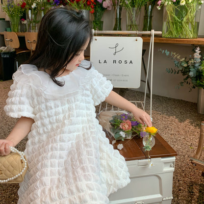 AA1105跨甜美娃娃領泡芙格短袖連衣裙2023.04.14