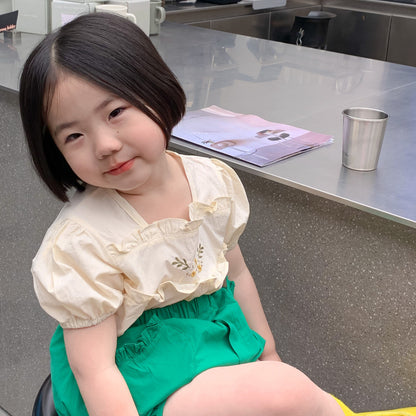 AA1195夏裝新品兒童刺繡襯衣女寶寶可愛娃娃衫上衣2023.04.07