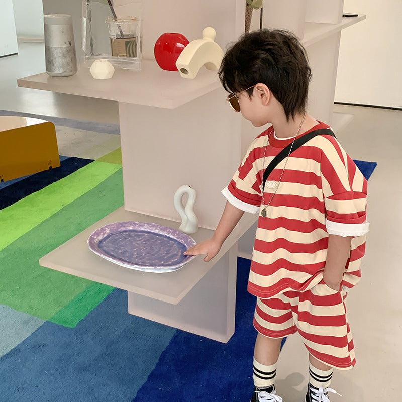 EA0075運動短褲幼儿園貼標兩件套2023.04.07