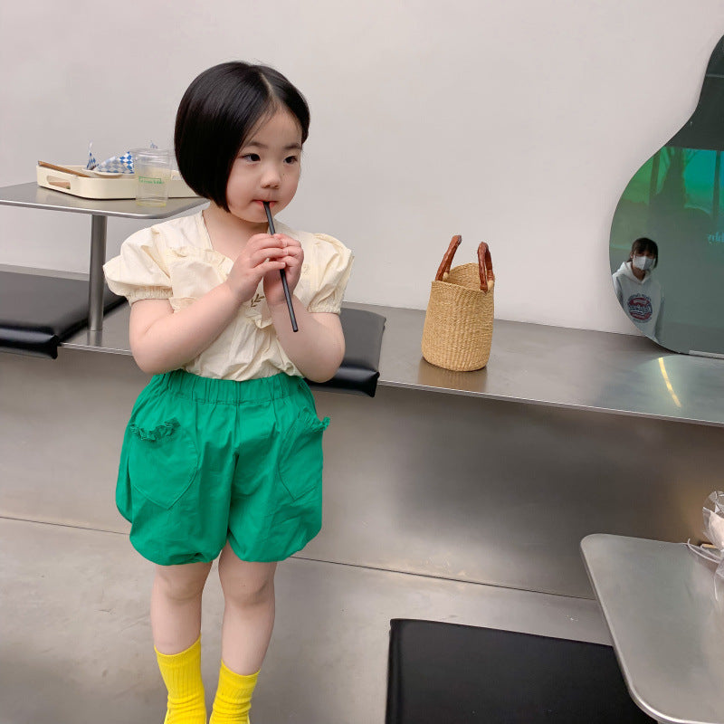AA1161百搭休閒花苞短褲2023.04.18